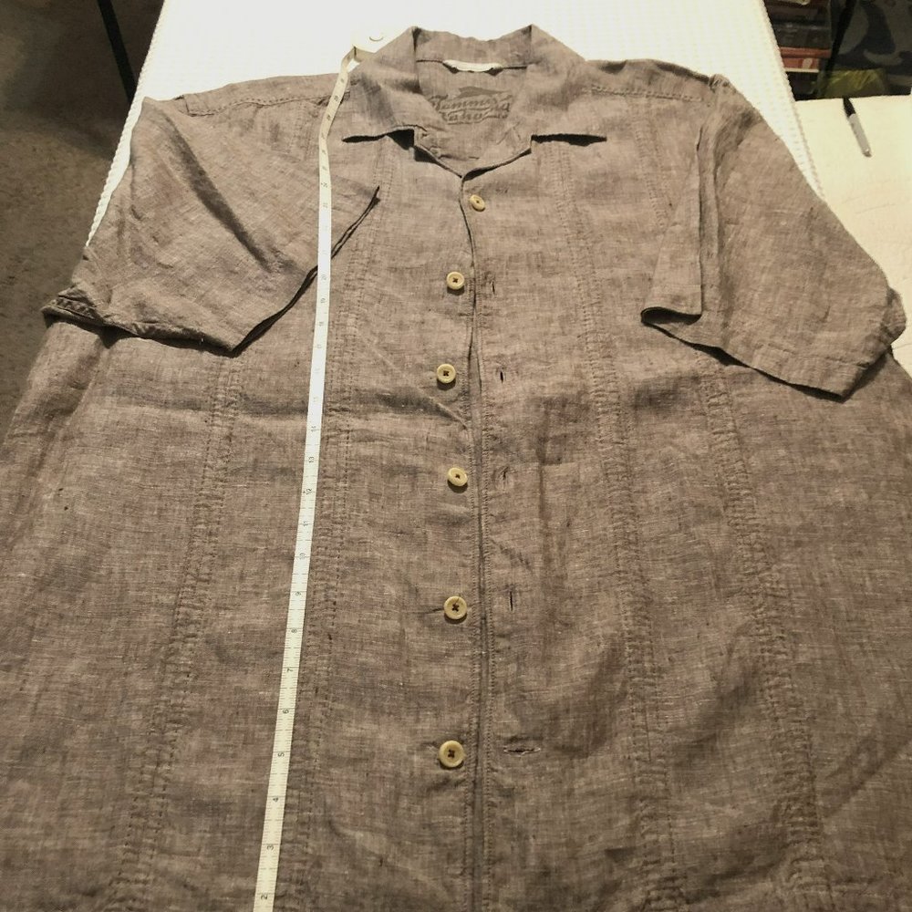 AUTHENTIC Mens TOMMY BAHAMA Button Up Linen Cabana Shirt Size Large LIKE NEW!